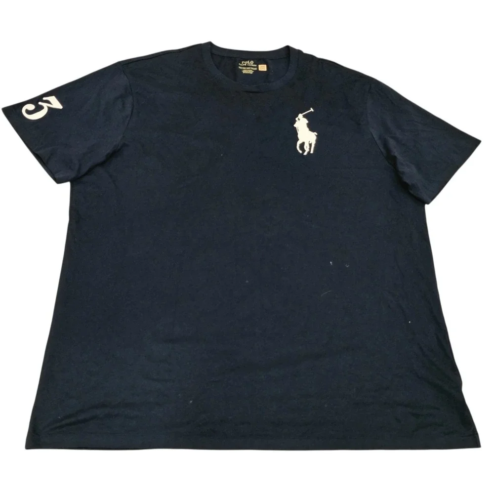 Polo Ralph Lauren Big Pony T-Shirt Men's 2XLT Navy Blue White #3 Big Tall